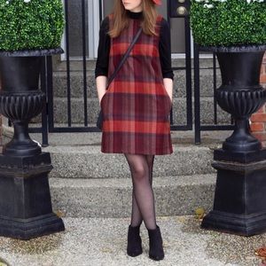 Eshakti red plaid wool dress